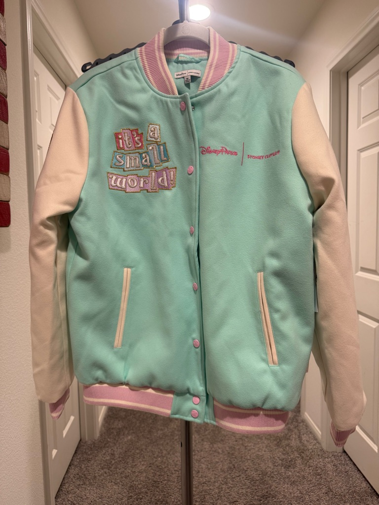 Nwt Disney Parks "It's A Small World" Stoney Clover Varsity Jacket Size Medium